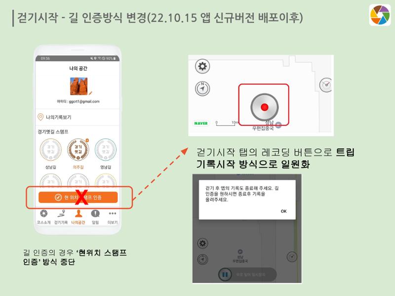 경기옛길 모바일 앱 사용설명서 10페이지