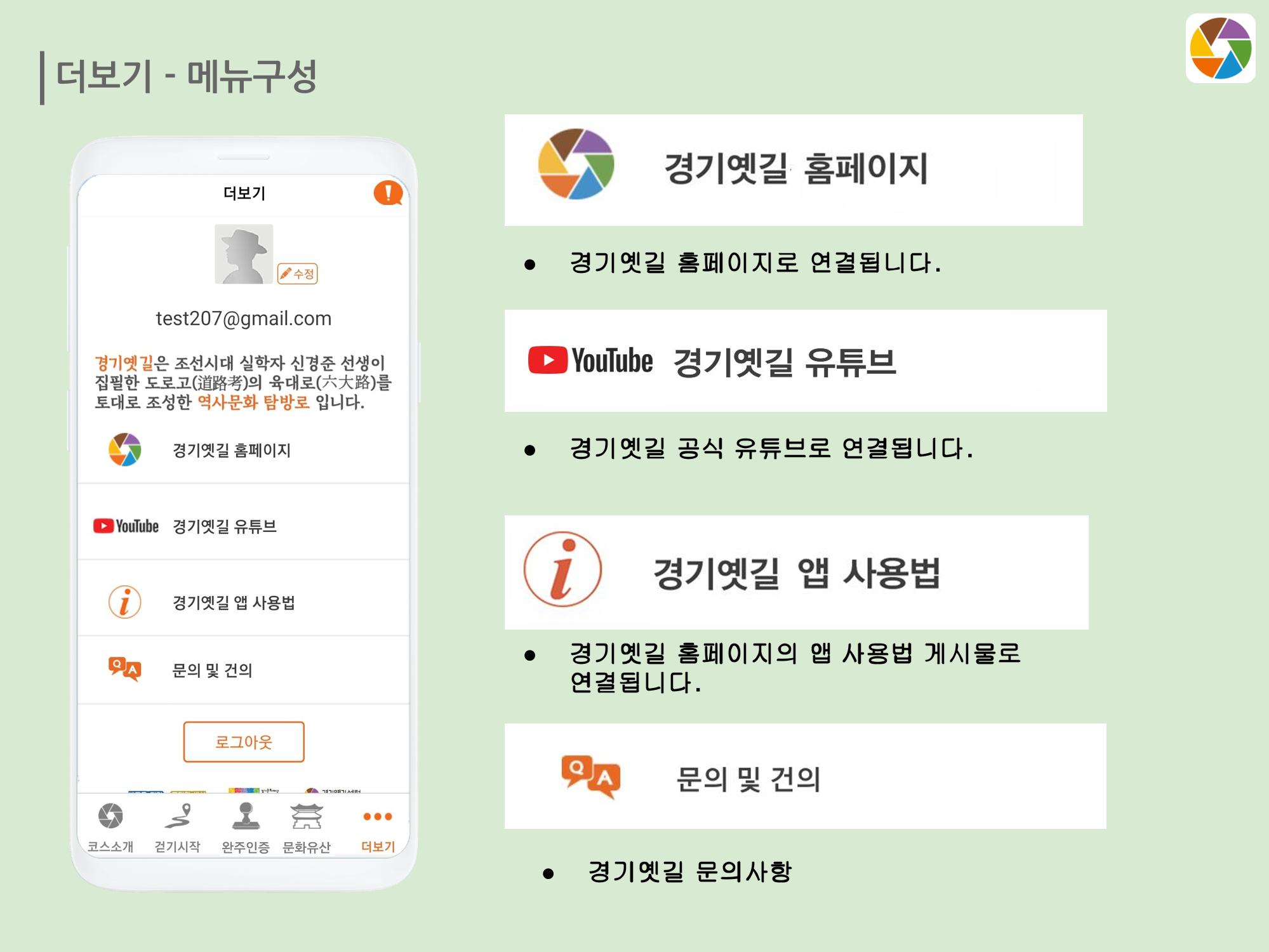 경기옛길 모바일 앱 사용설명서 23페이지