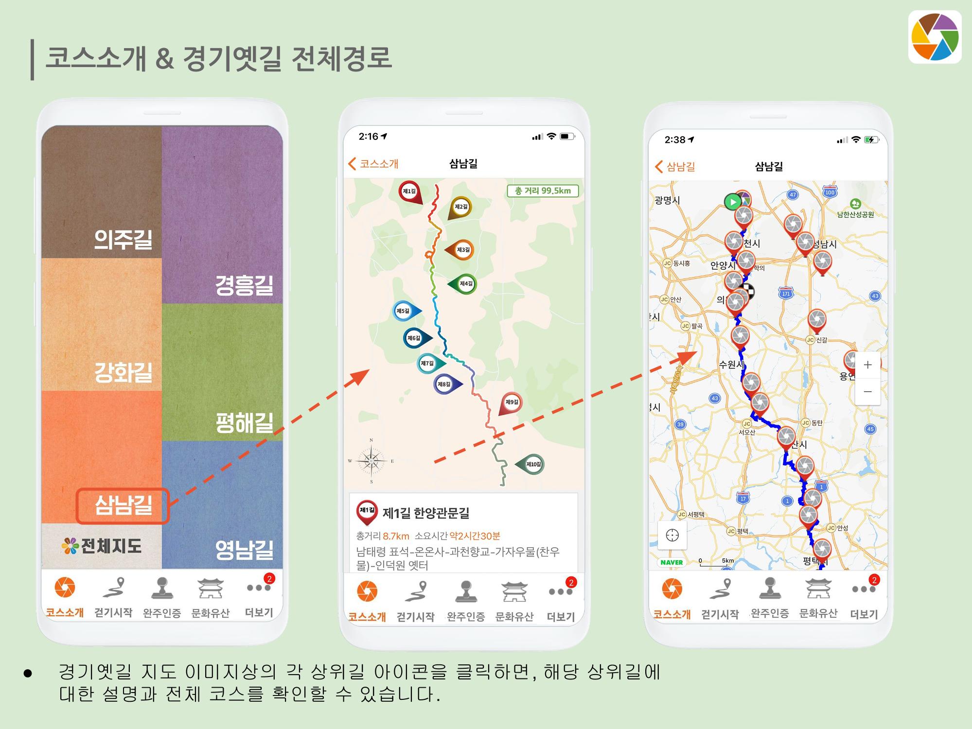 경기옛길 모바일 앱 사용설명서 6페이지