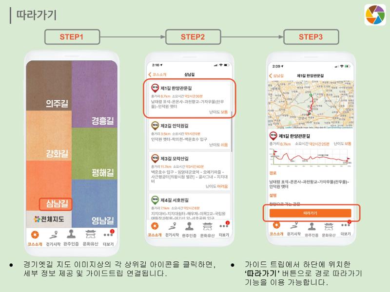 경기옛길 모바일 앱 사용설명서 7페이지