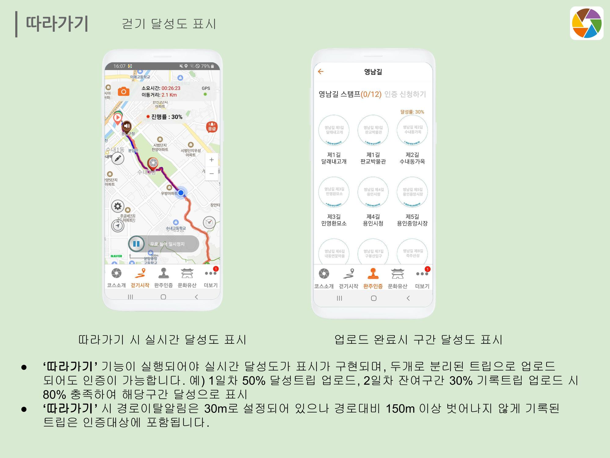 경기옛길 모바일 앱 사용설명서 9페이지