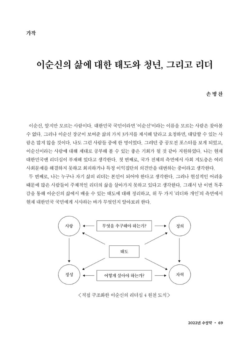 (2022년) 제6회 이순신 독후감 작품집 69페이지
