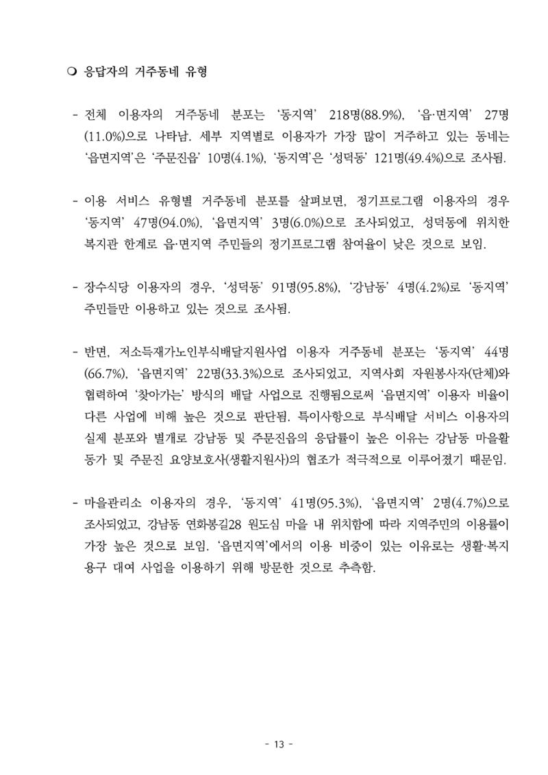 2022년 이용자 만족도 조사 결과보고서 13페이지
