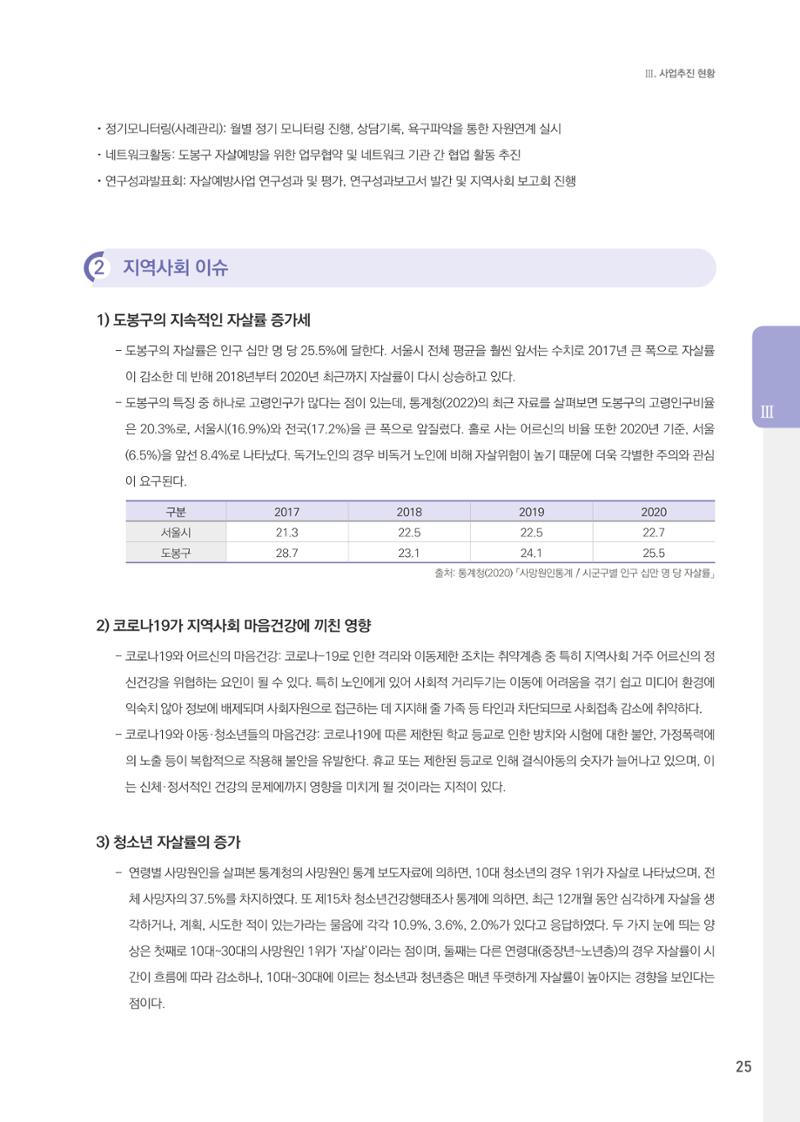 창동종합사회복지관 법인수탁 10주년 기념보고서 25페이지