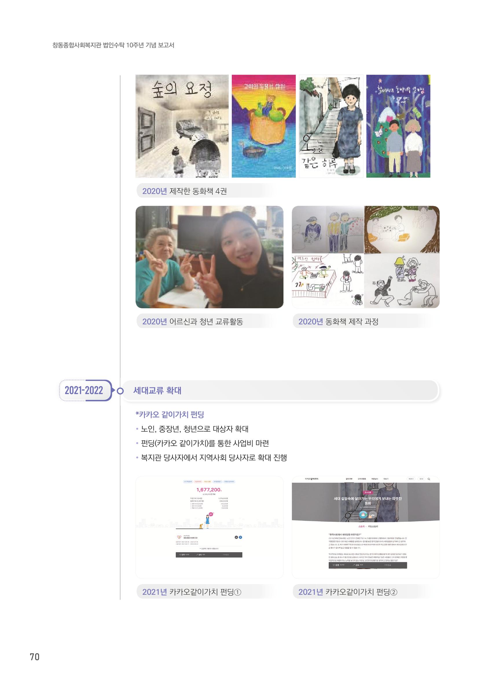 창동종합사회복지관 법인수탁 10주년 기념보고서 70페이지