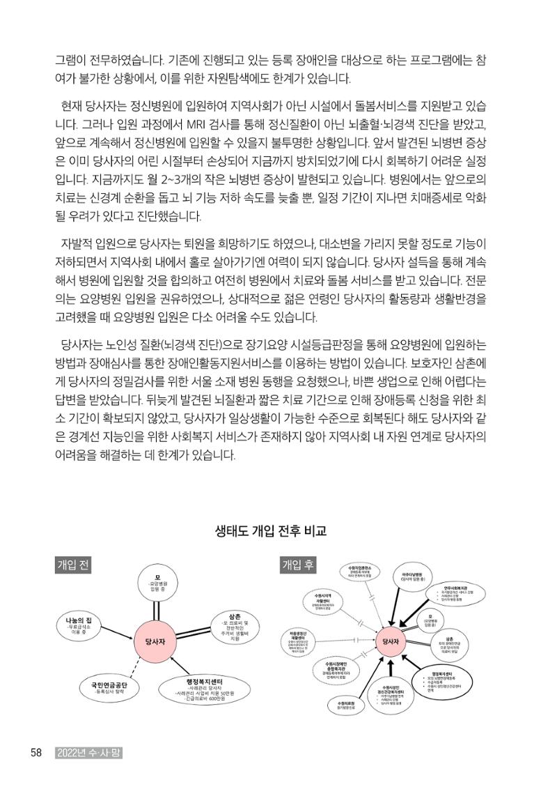2022년 수원지역사회복지관_실천기록 및 제언 60페이지