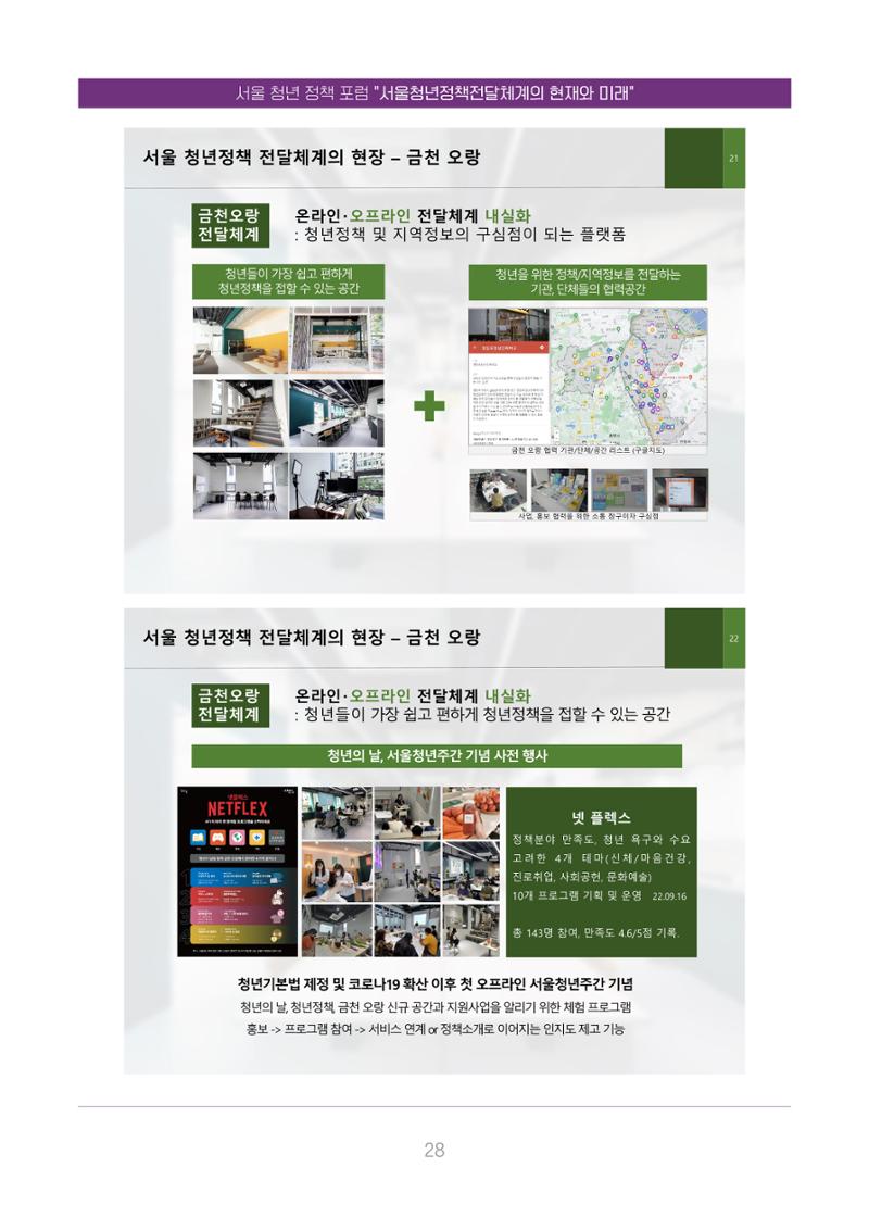 서울청년정책포럼 : 서울청년정책전달체계의 현재와 미래 28페이지