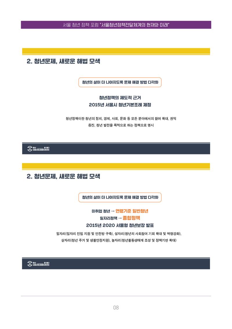 서울청년정책포럼 : 서울청년정책전달체계의 현재와 미래 8페이지