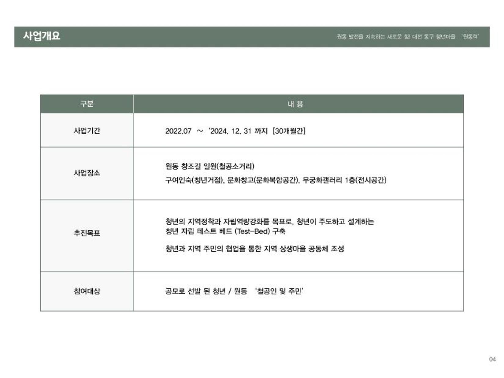 대전 청년마을 성과 보고서 5페이지