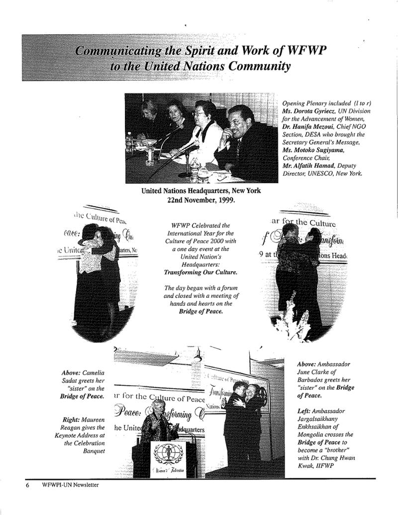 2000년 가을 WFWP 유엔 뉴스레터 6페이지