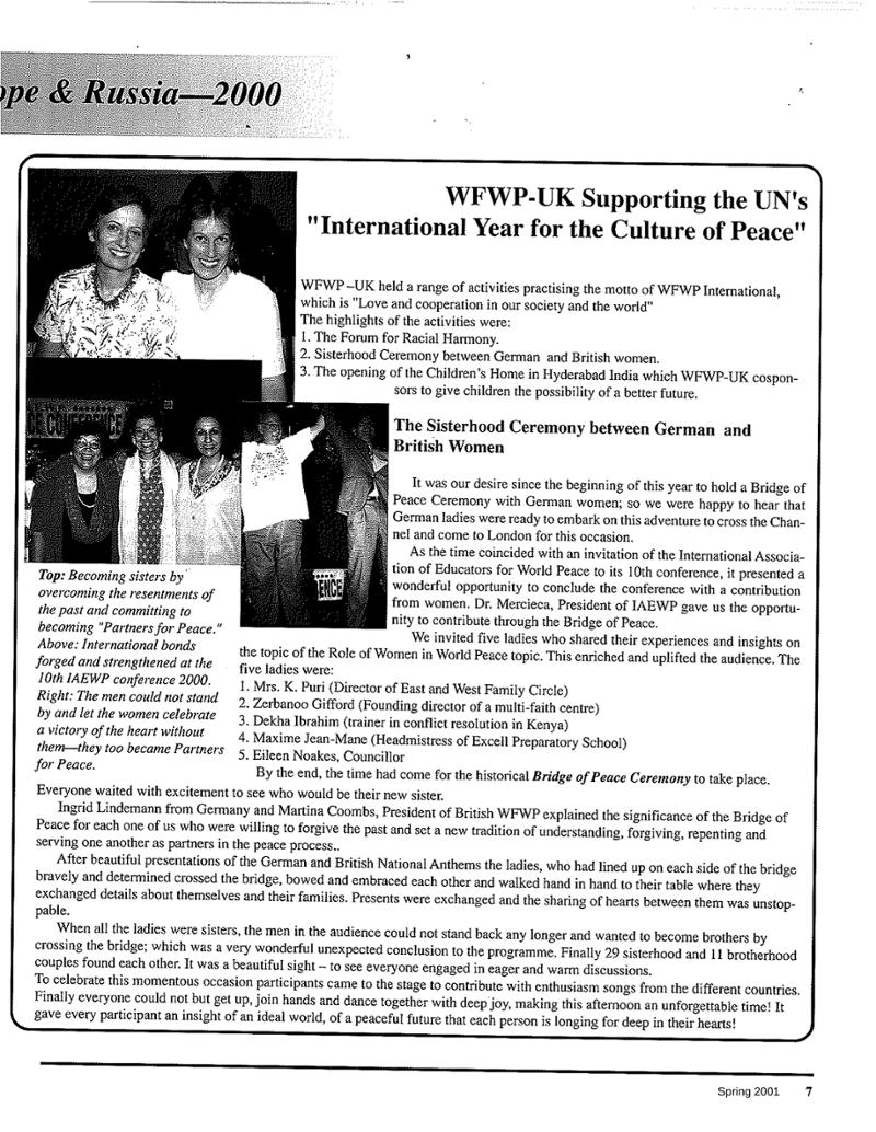 2001년 봄 WFWP 유엔 뉴스레터 7페이지