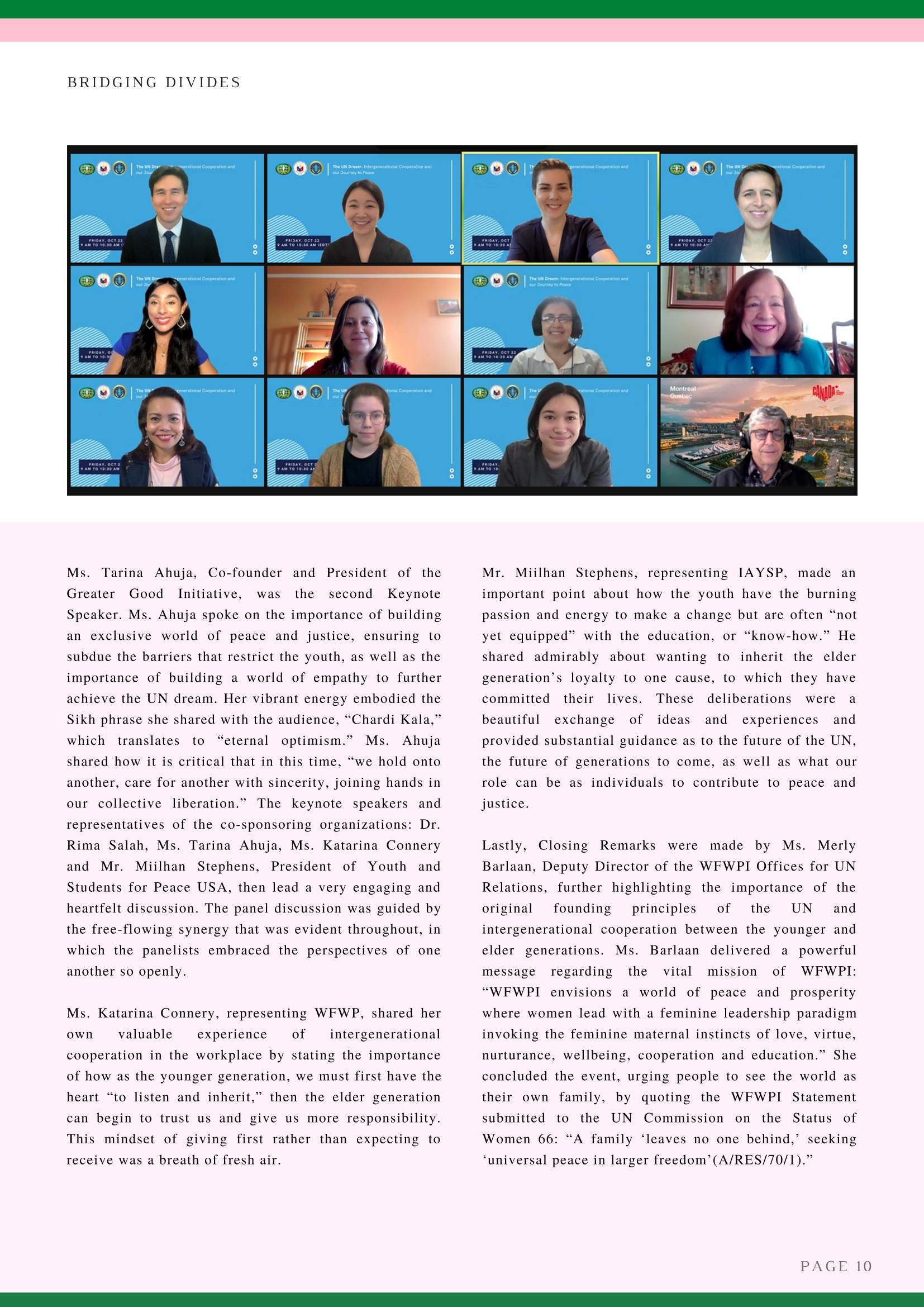 2022년 WFWP 유엔 뉴스레터 #43 10페이지