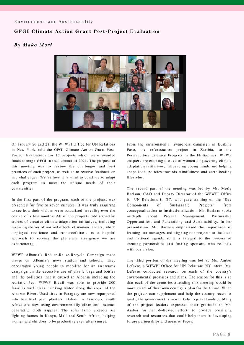 2022년 WFWP 유엔 뉴스레터 #43 7페이지