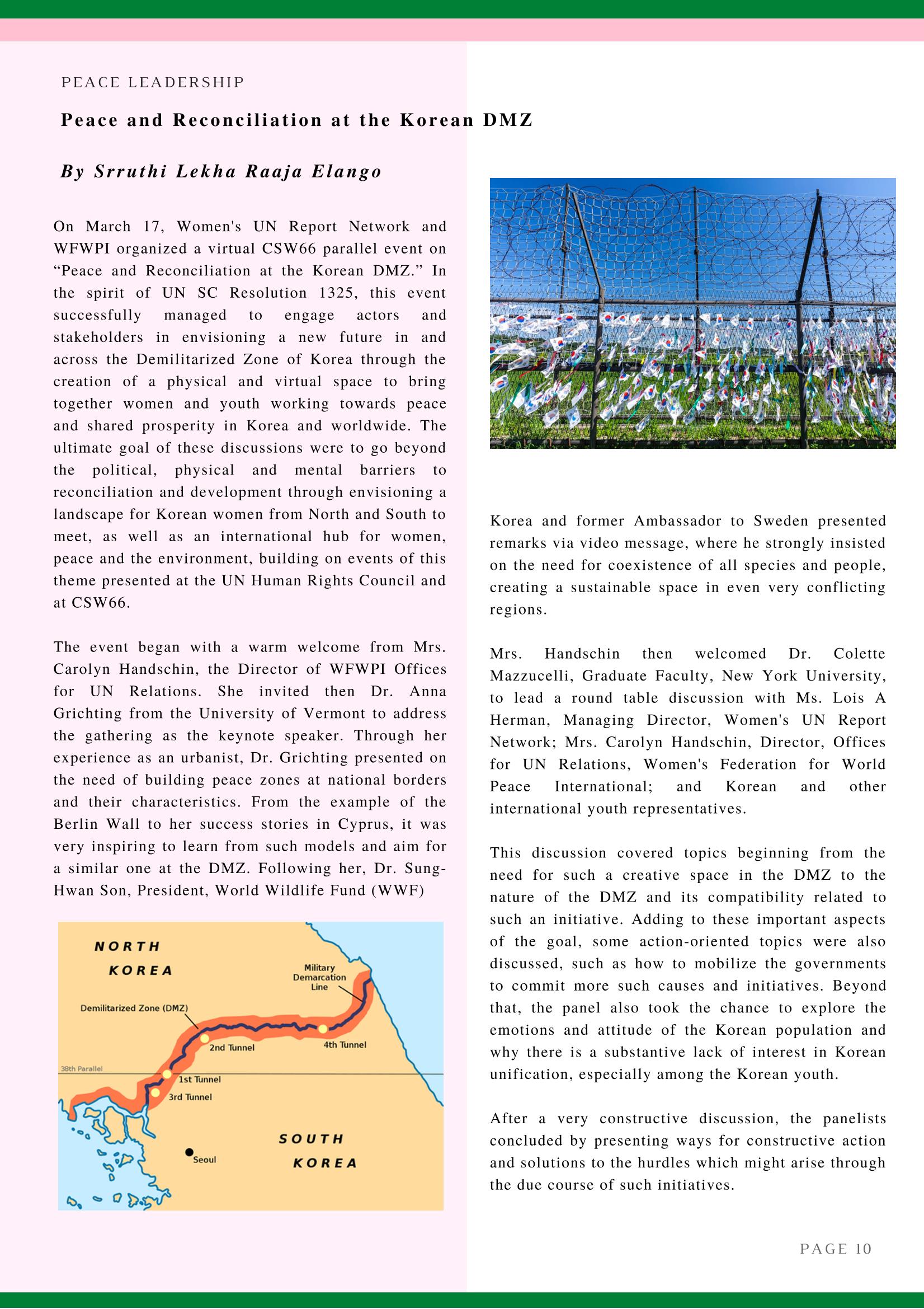 2022년 WFWP 유엔 뉴스레터 #44 10페이지