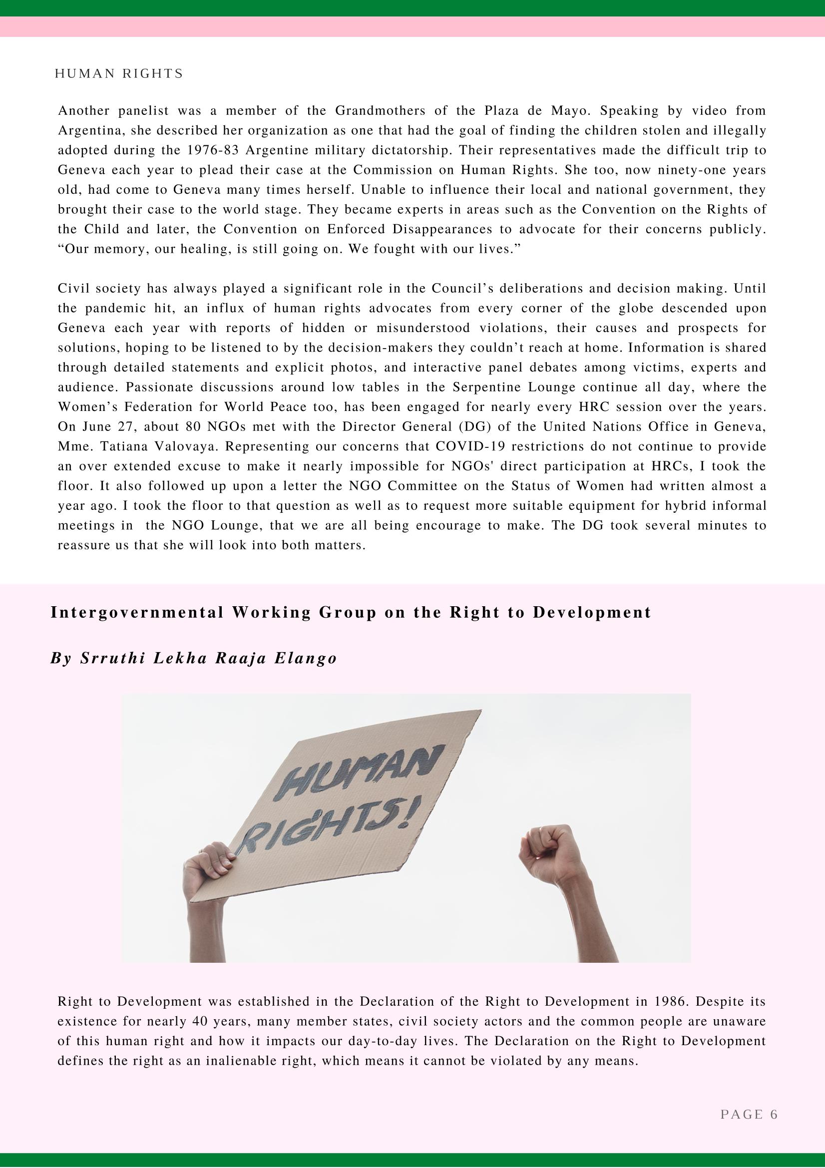 2022년 WFWP 유엔 뉴스레터 #45 6페이지