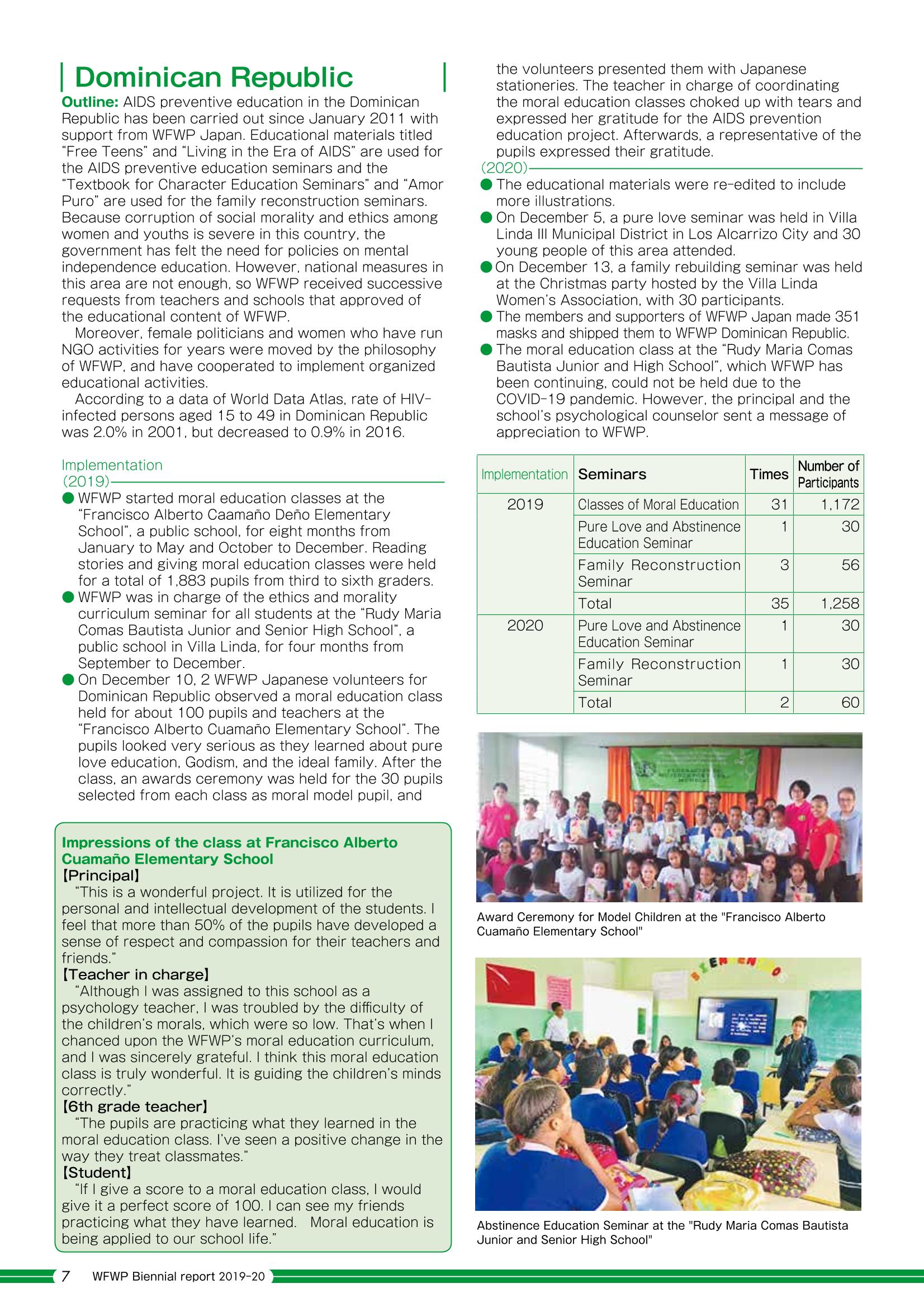 WFWPI Biennial Report(격년보고서) 2019-20 8페이지