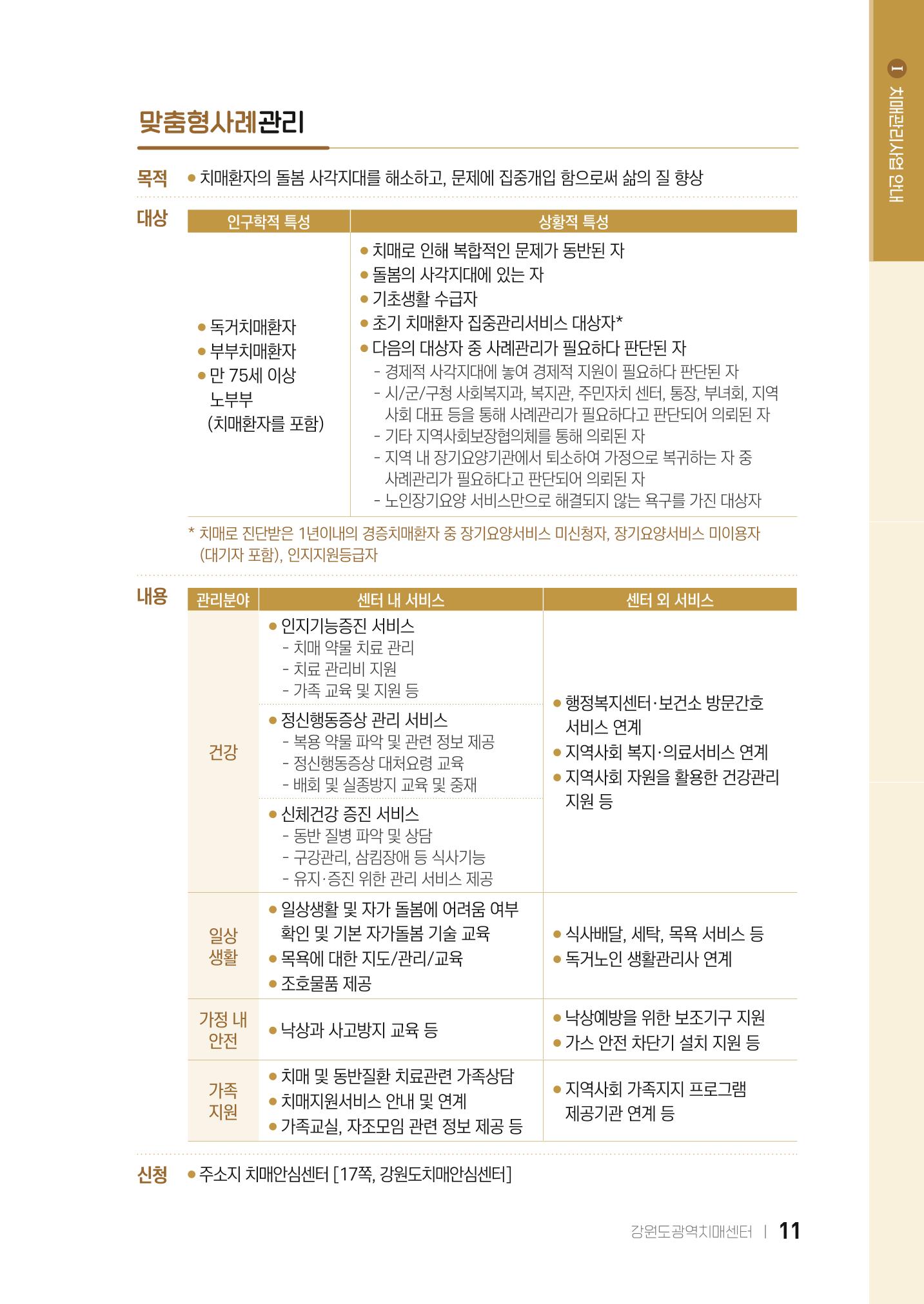 2022 강원도 치매환자 및 노인을 위한 자원 현황 안내서 11페이지