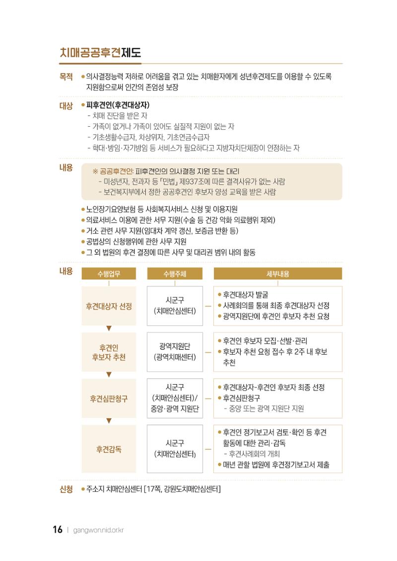 2022 강원도 치매환자 및 노인을 위한 자원 현황 안내서 16페이지