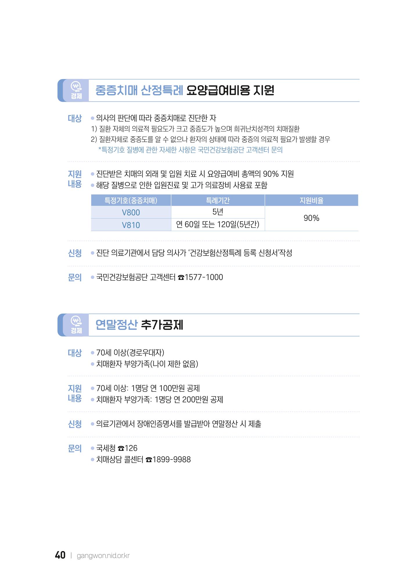 2022 강원도 치매환자 및 노인을 위한 자원 현황 안내서 40페이지
