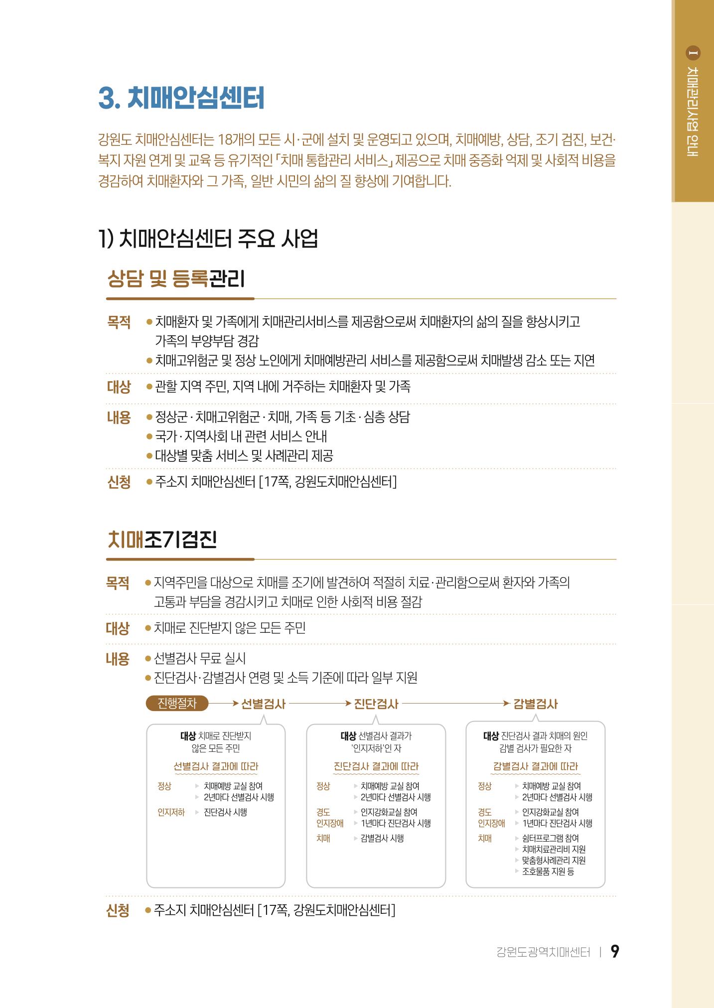 2022 강원도 치매환자 및 노인을 위한 자원 현황 안내서 9페이지