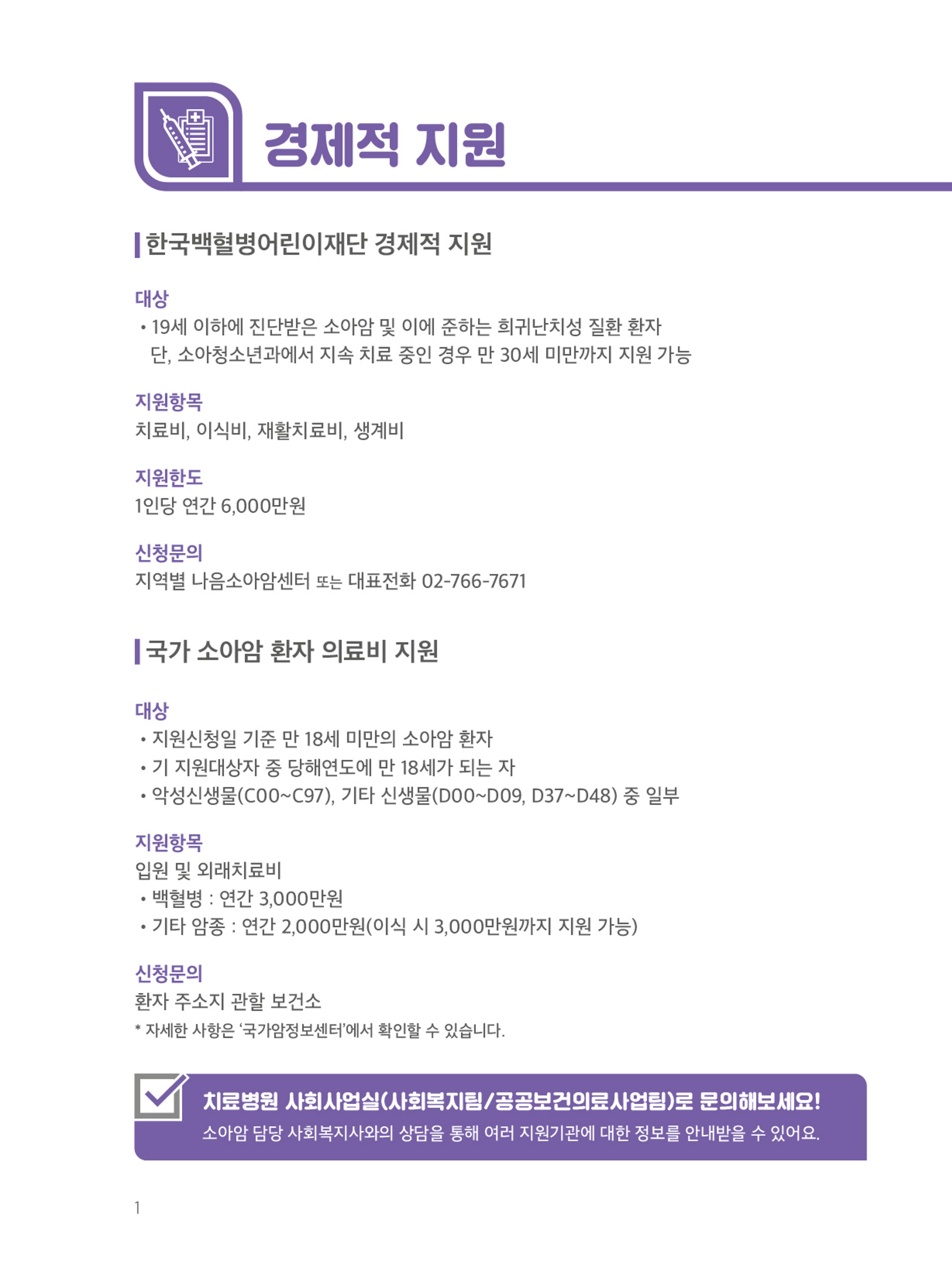 [CAKE] 한국백혈병어린이재단 지원정보 브로셔 4페이지