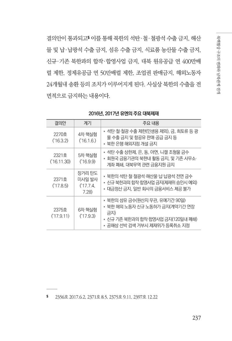 한백통일경제연구 제2호, '북한경제의 오늘과 남북경협의 미래 239페이지