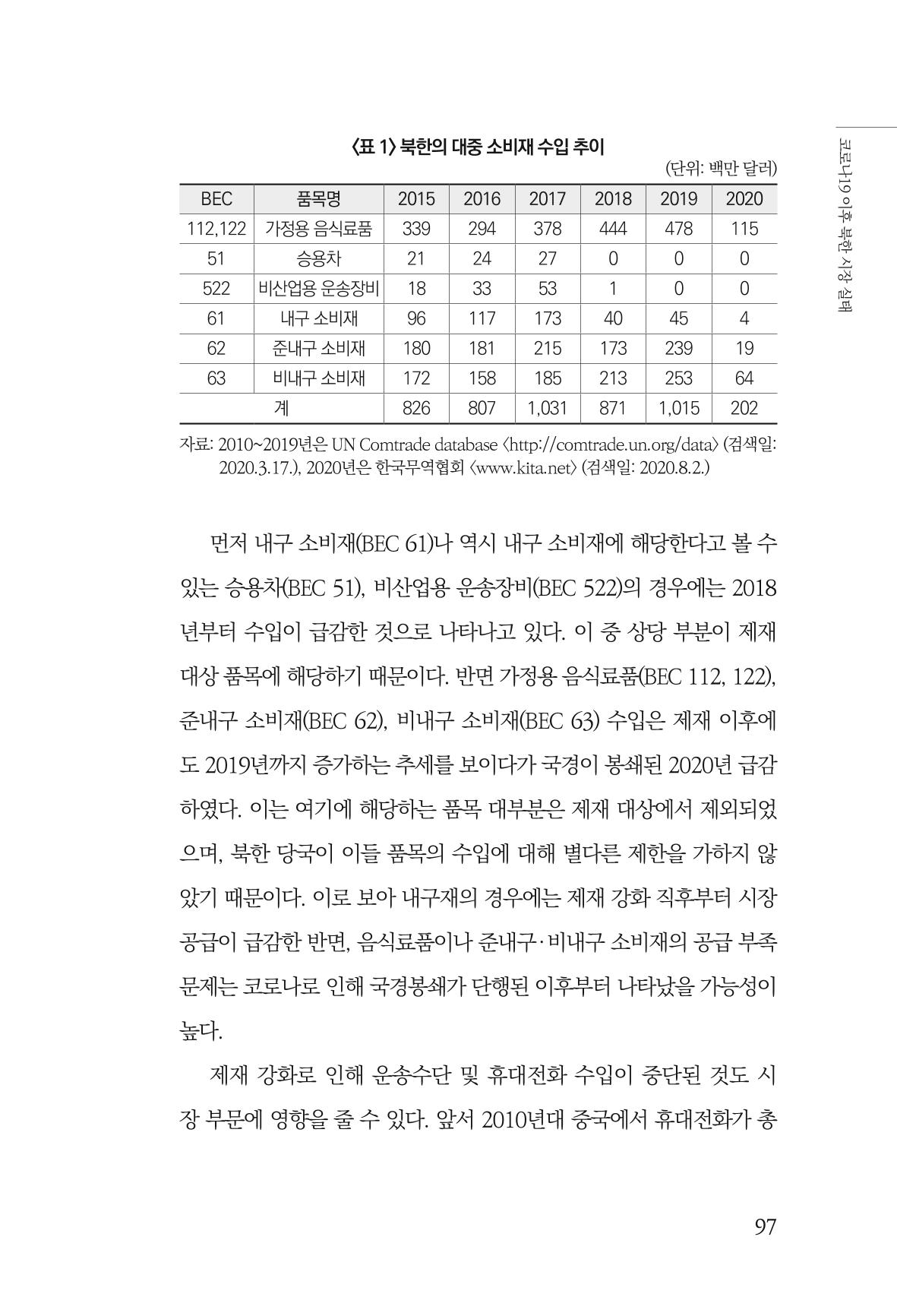한백통일경제연구 제2호, '북한경제의 오늘과 남북경협의 미래 99페이지