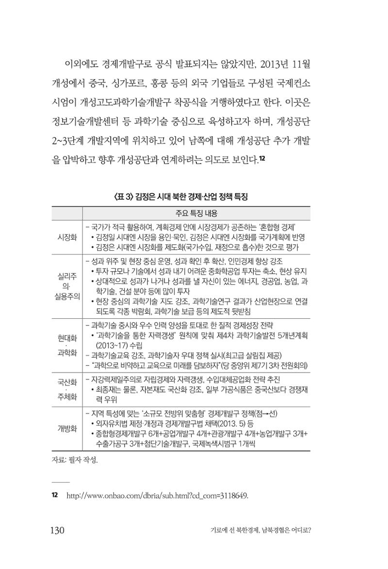 한백통일경제연구 창간호 '기로에 선 북한경제, 남북경협은 어디로?' 130페이지