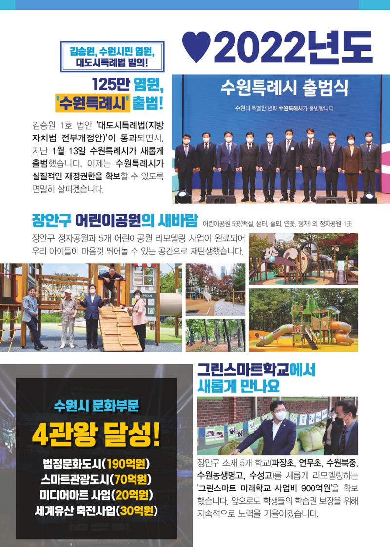 수원갑_장안 국회의원 김승원_2022년 의정보고서 6페이지