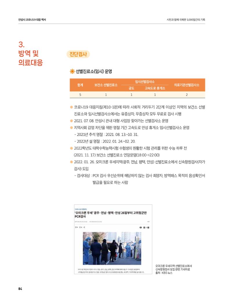 안성시 코로나19 대응백서 84페이지