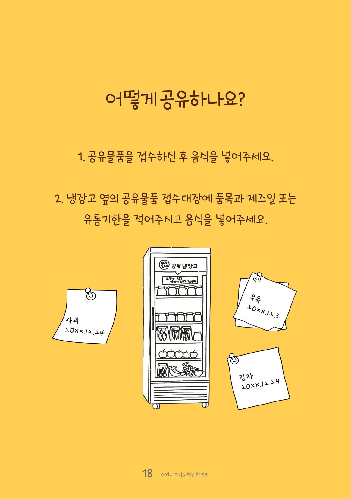 수원공유냉장고 사용안내서[1권]_우리동네에 공유냉장고가 생겼어요 18페이지