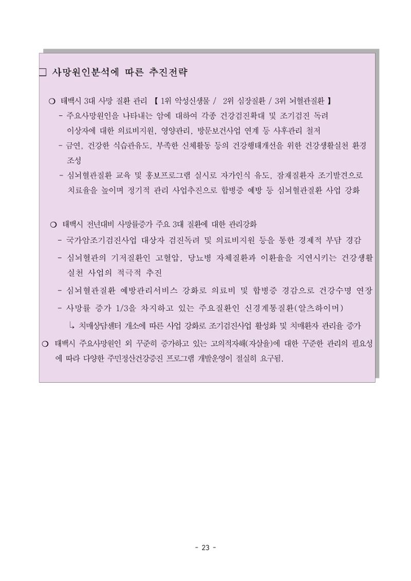태백시 제7기 지역보건의료계획 25페이지