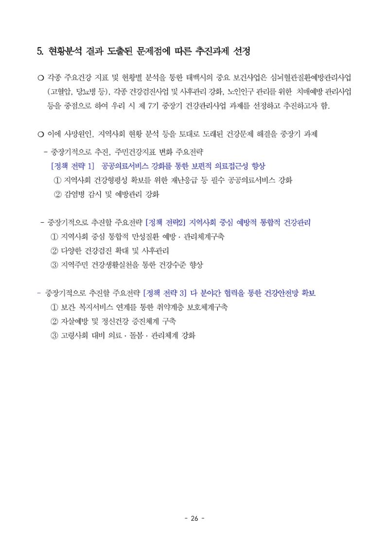 태백시 제7기 지역보건의료계획 28페이지