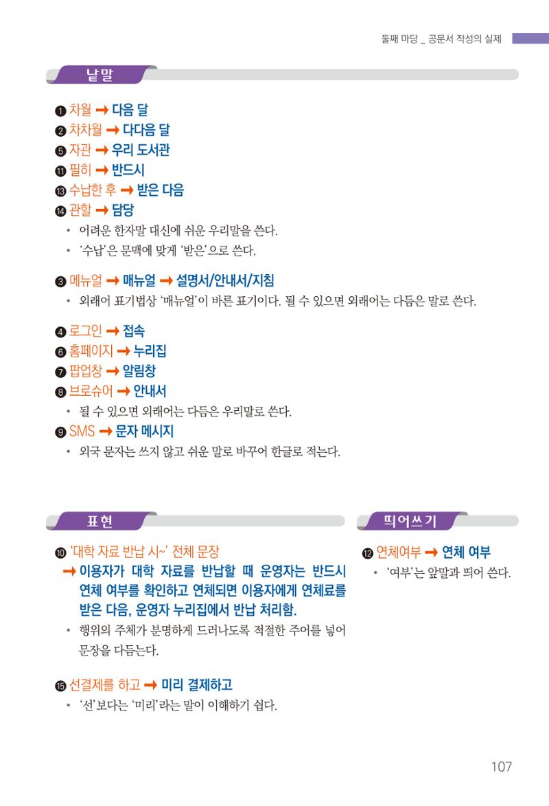 2022(개정판) 한눈에 알아보는 공공언어 바로 쓰기 109페이지