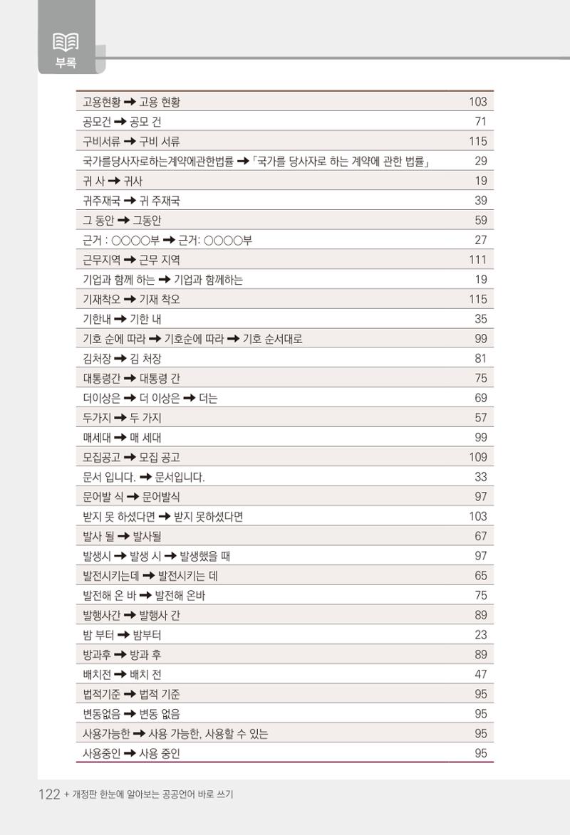 2022(개정판) 한눈에 알아보는 공공언어 바로 쓰기 124페이지