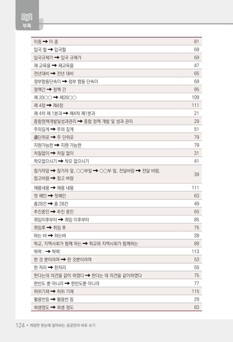 2022(개정판) 한눈에 알아보는 공공언어 바로 쓰기 126페이지