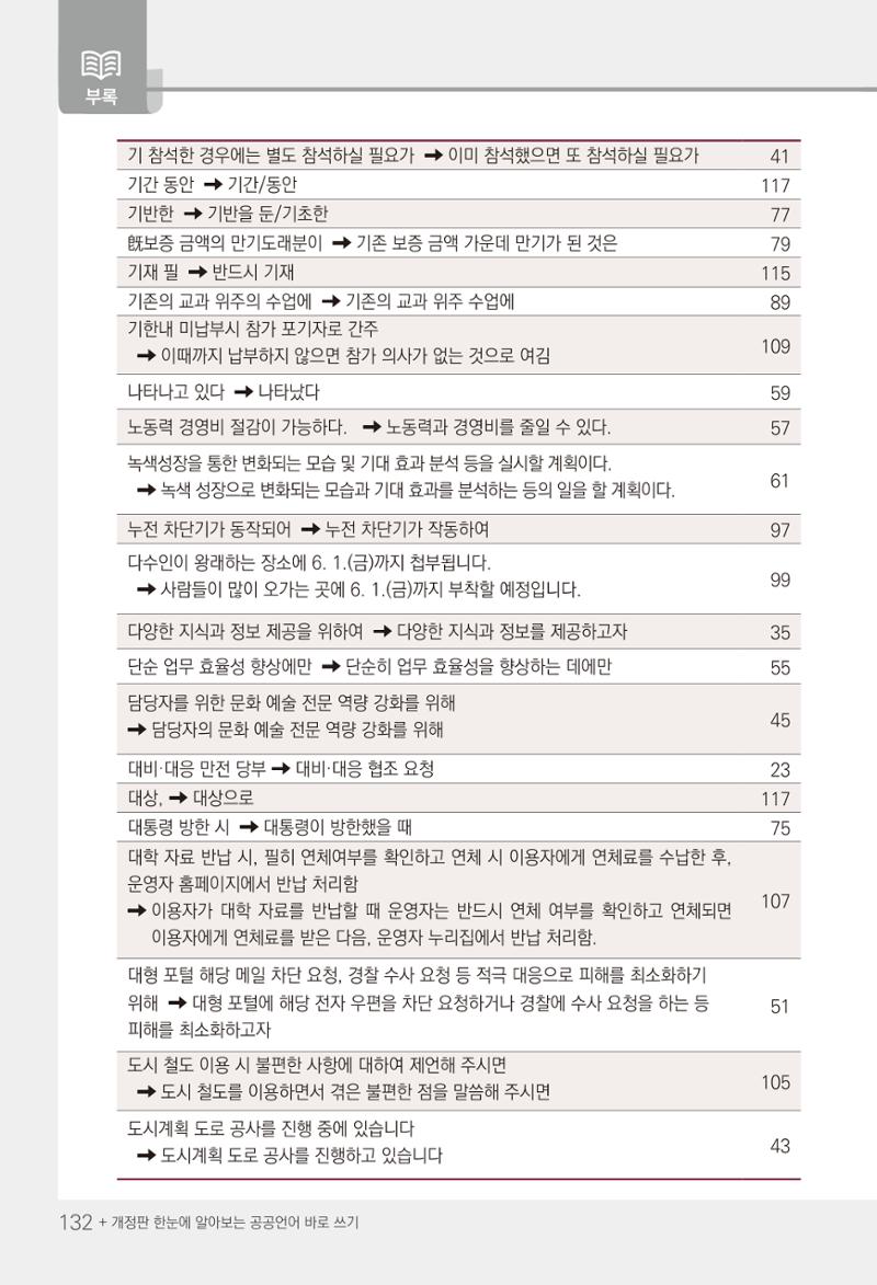 2022(개정판) 한눈에 알아보는 공공언어 바로 쓰기 134페이지