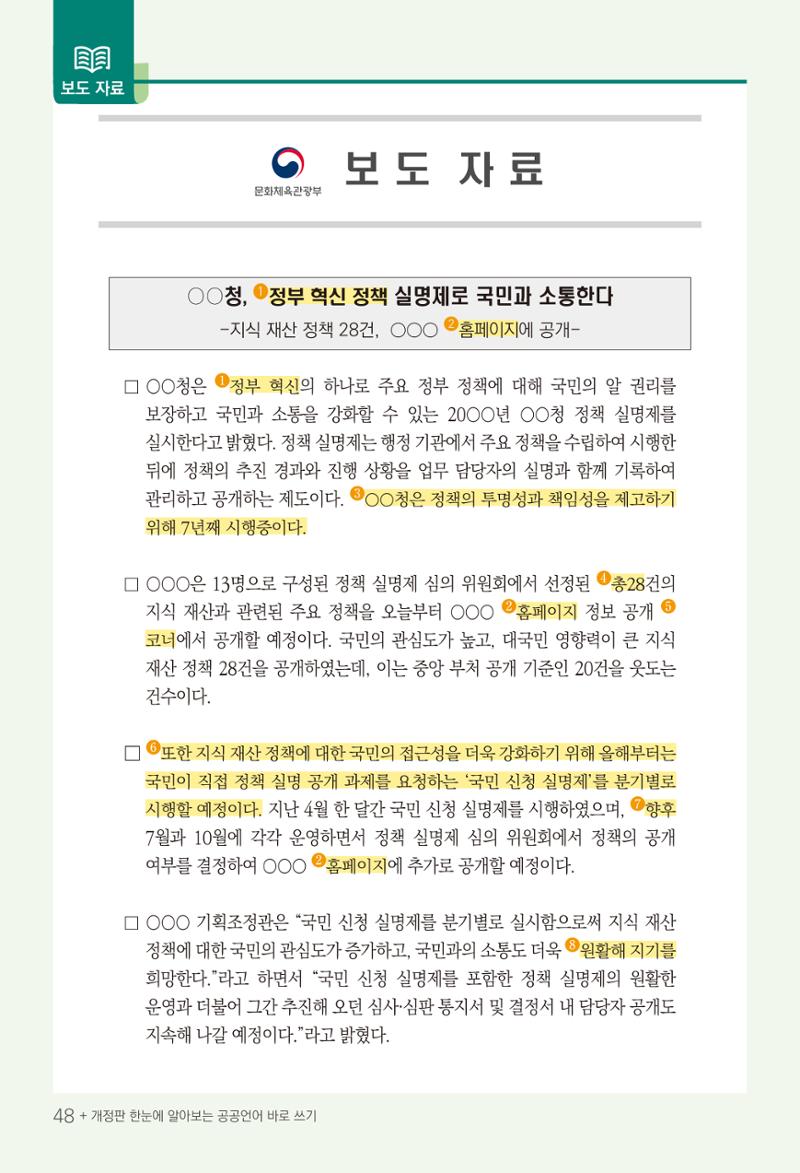 2022(개정판) 한눈에 알아보는 공공언어 바로 쓰기 50페이지