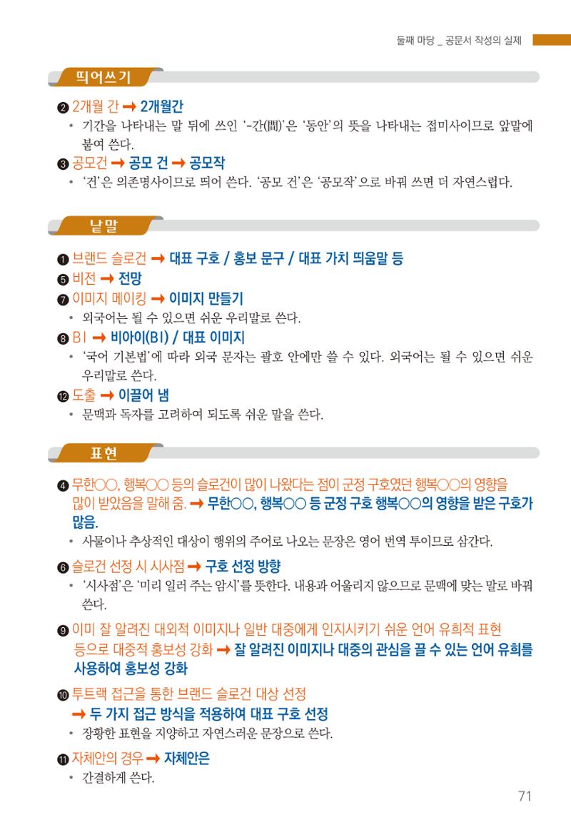 2022(개정판) 한눈에 알아보는 공공언어 바로 쓰기 73페이지