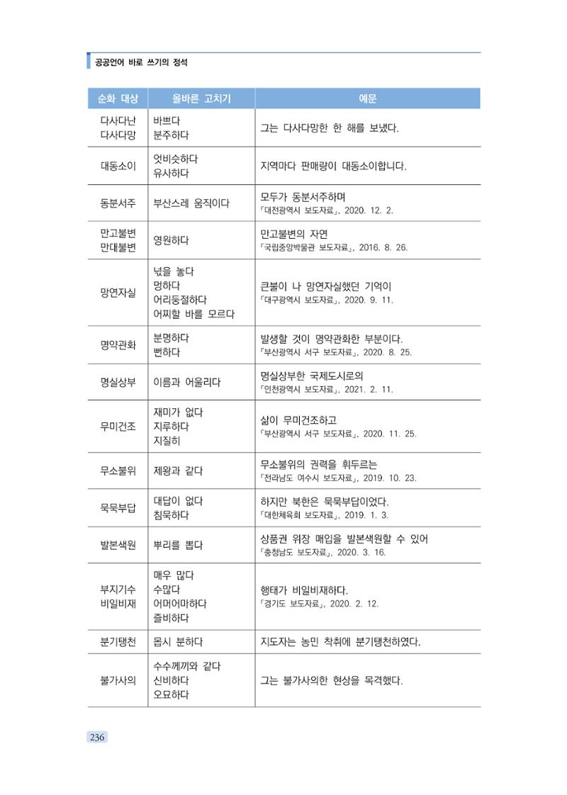 공공언어 바로 쓰기의 정석 252페이지