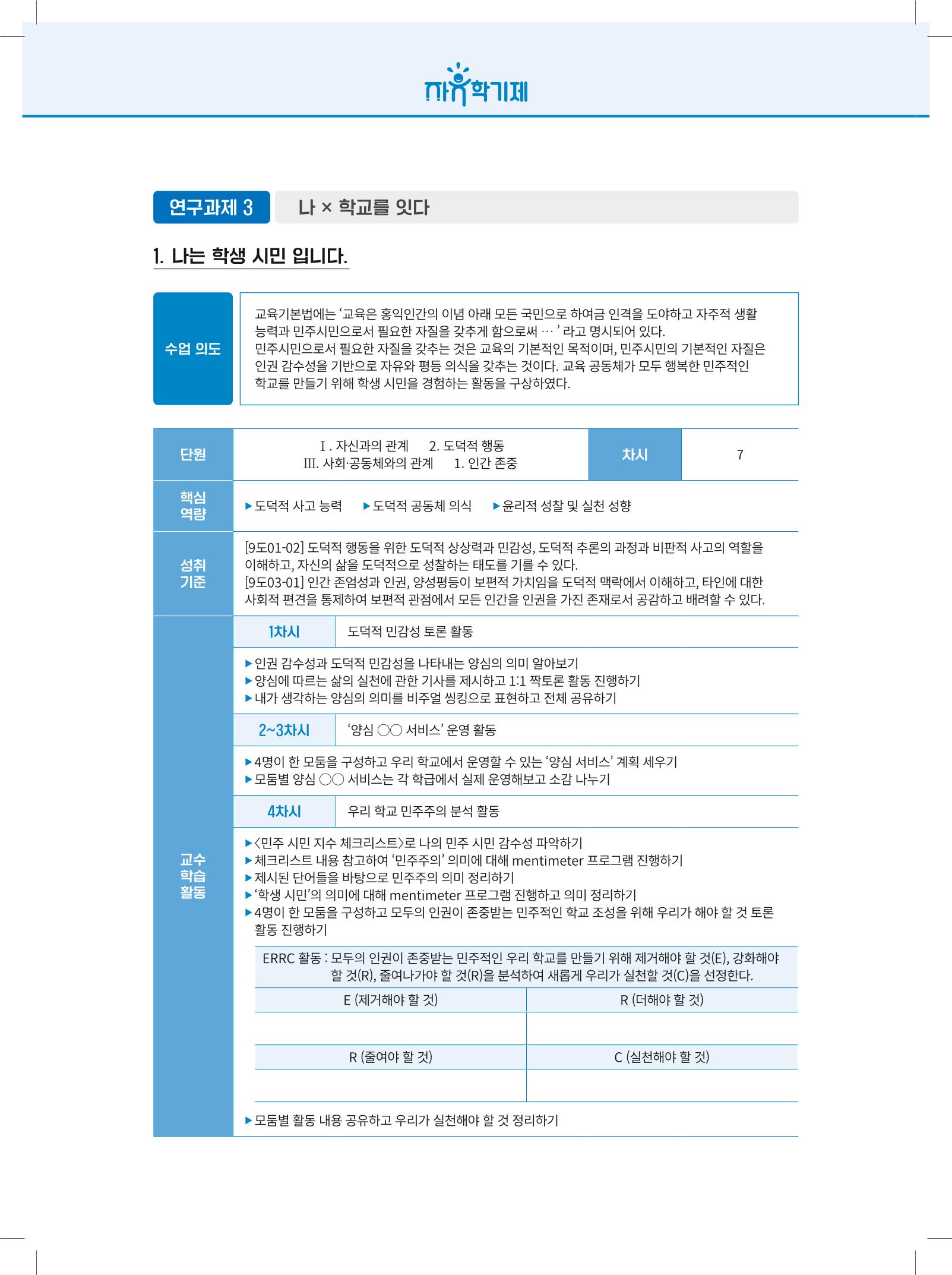 2022년 자유학기제 실천사례 연구대회 수업사례집 100페이지