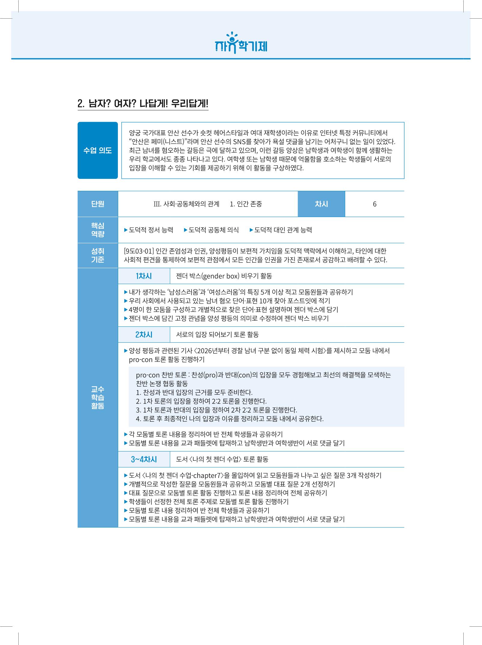 2022년 자유학기제 실천사례 연구대회 수업사례집 102페이지