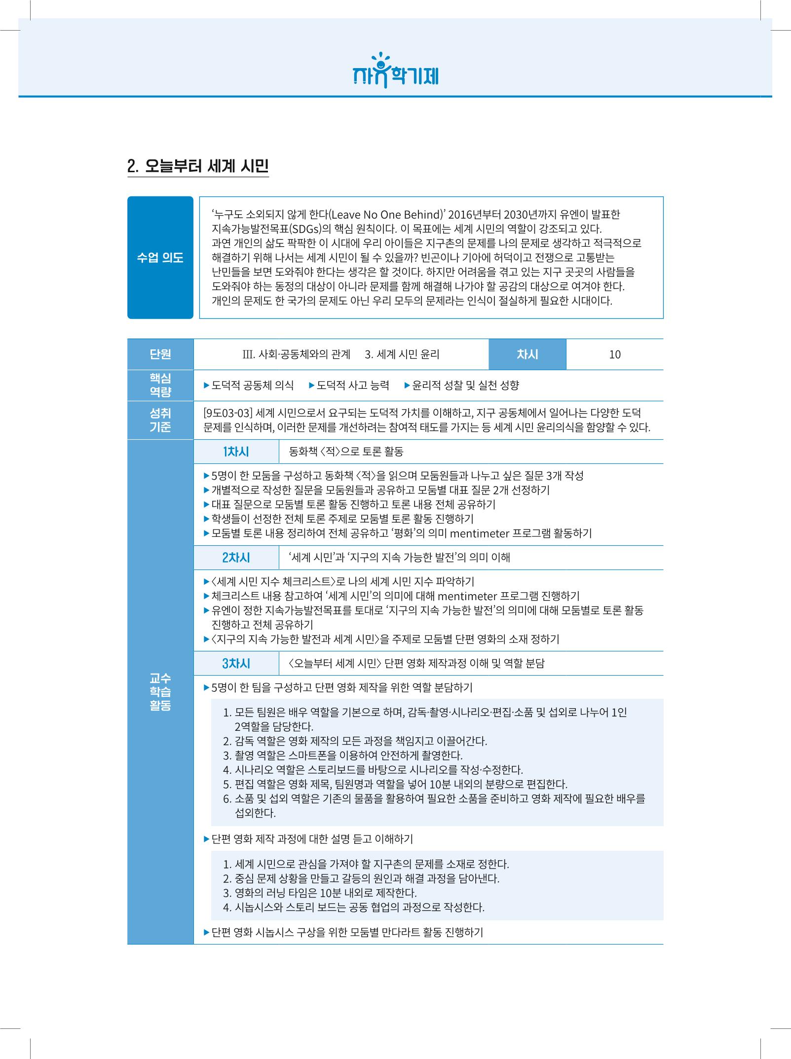 2022년 자유학기제 실천사례 연구대회 수업사례집 108페이지