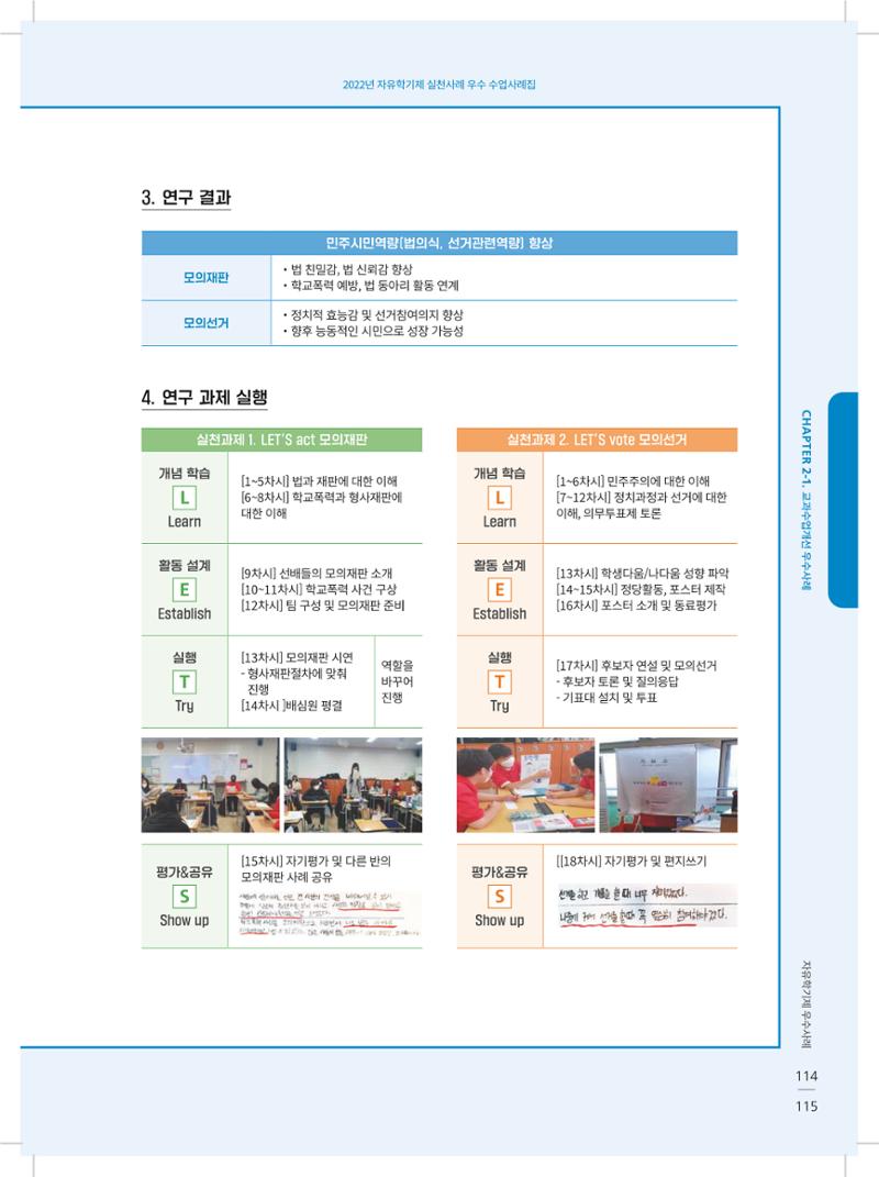 2022년 자유학기제 실천사례 연구대회 수업사례집 115페이지