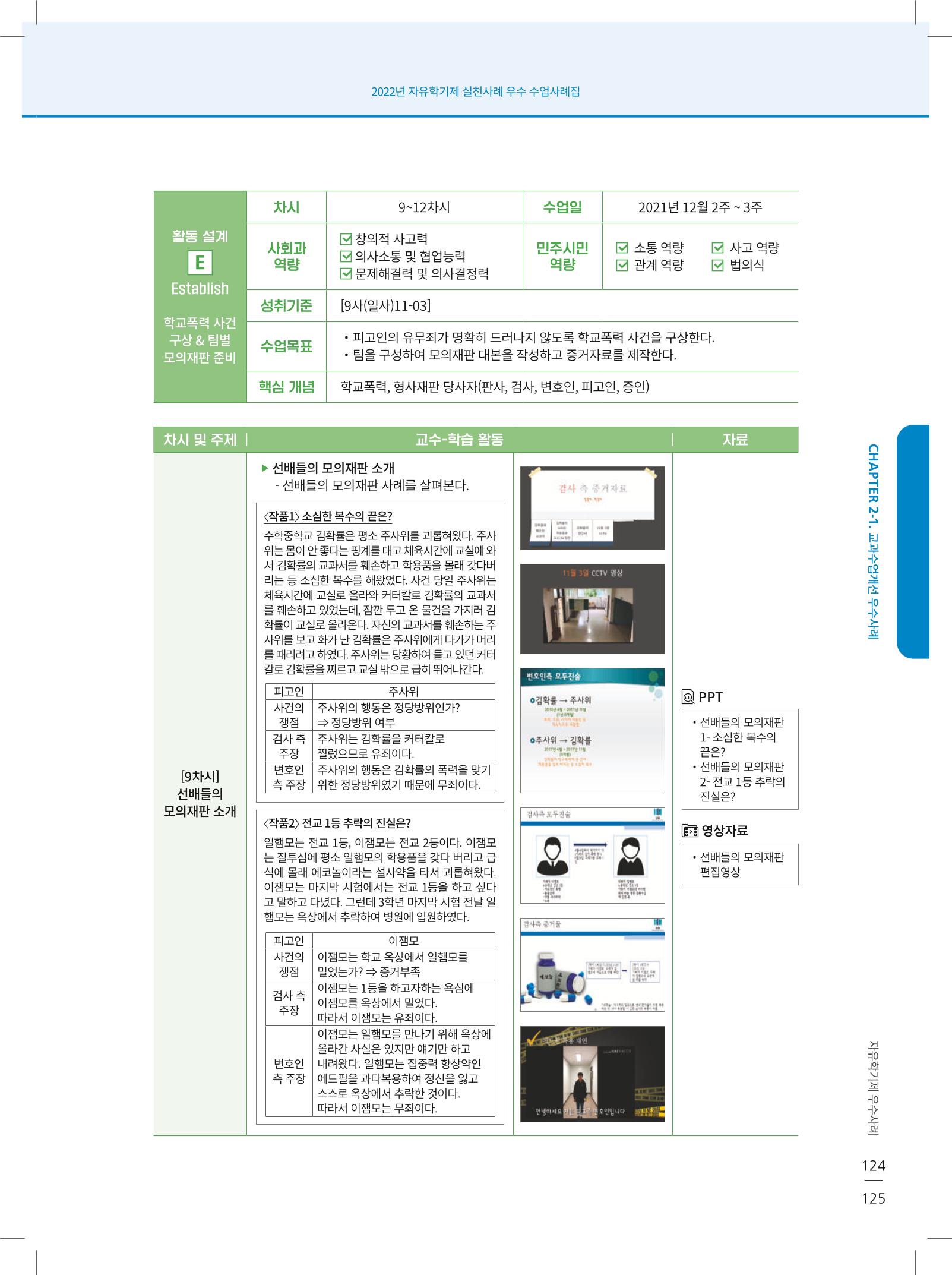 2022년 자유학기제 실천사례 연구대회 수업사례집 125페이지