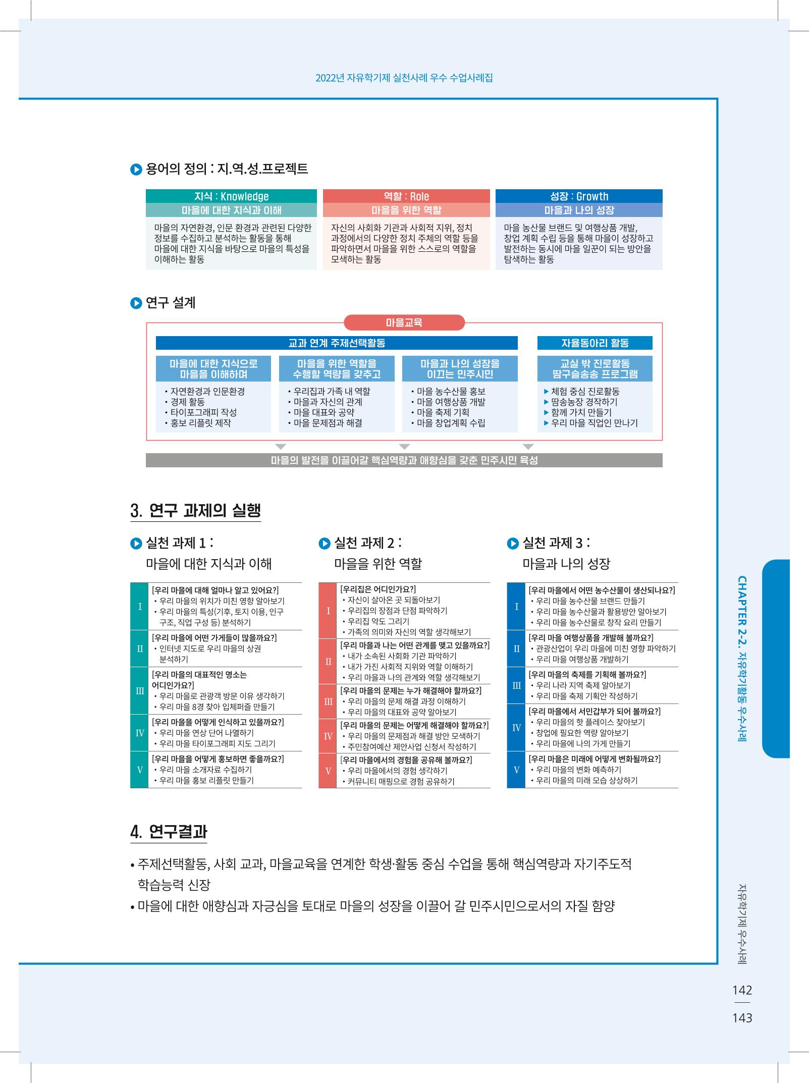 2022년 자유학기제 실천사례 연구대회 수업사례집 143페이지