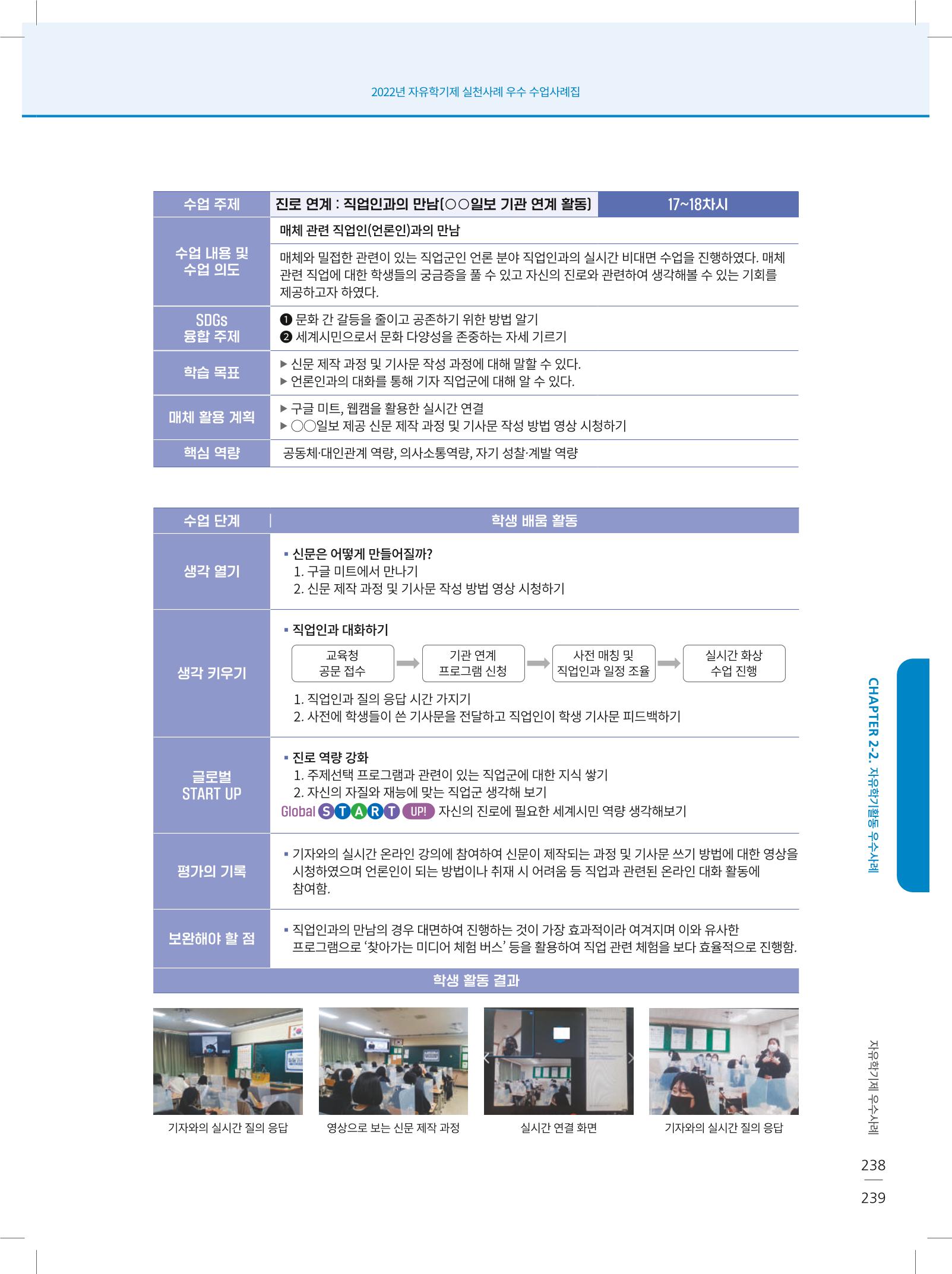 2022년 자유학기제 실천사례 연구대회 수업사례집 239페이지