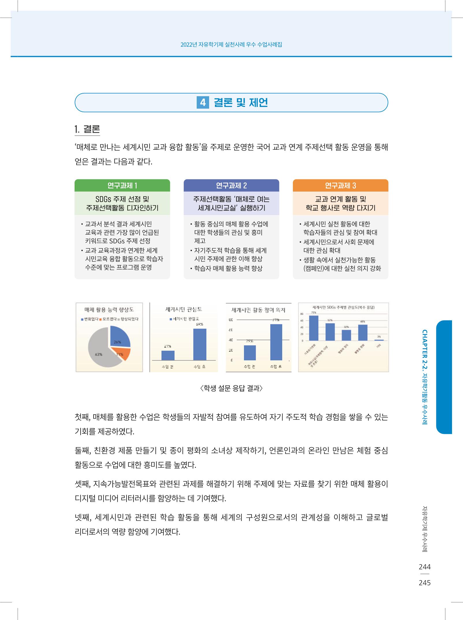 2022년 자유학기제 실천사례 연구대회 수업사례집 245페이지
