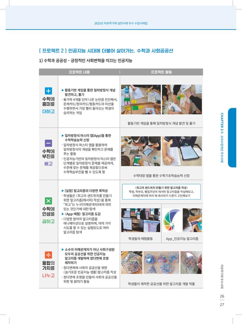 2022년 자유학기제 실천사례 연구대회 수업사례집 27페이지