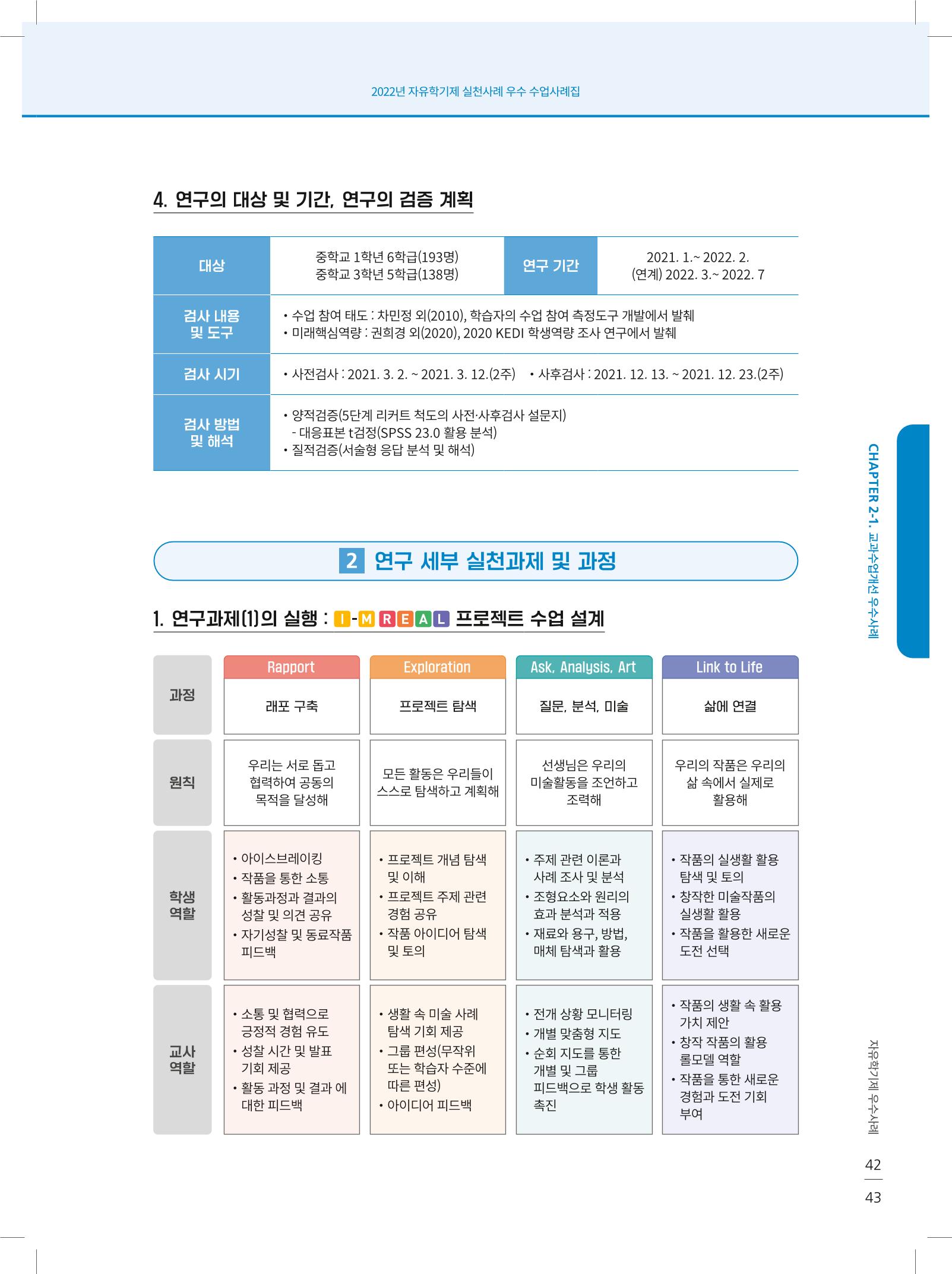 2022년 자유학기제 실천사례 연구대회 수업사례집 43페이지